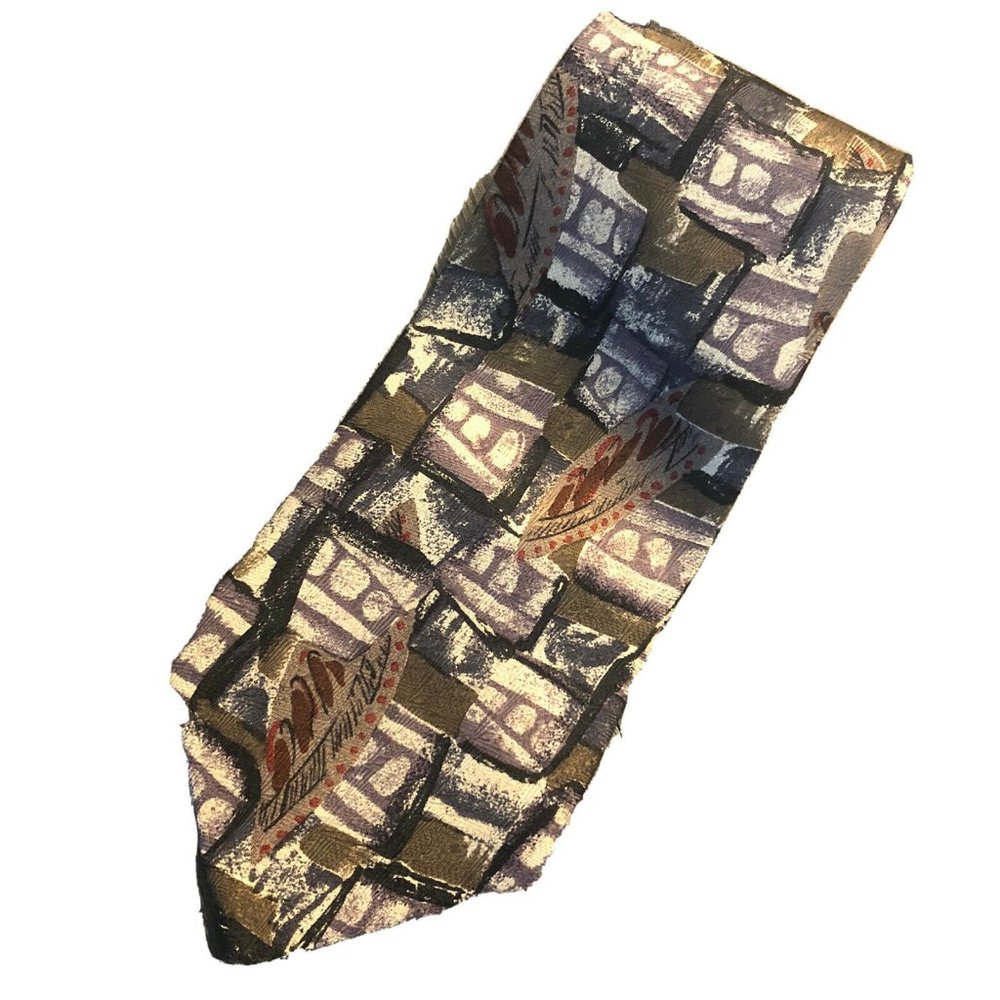 Omaggio 2 By Robert Talbott Italian Hand Sewn Silk Tie Geometric Fedora Print